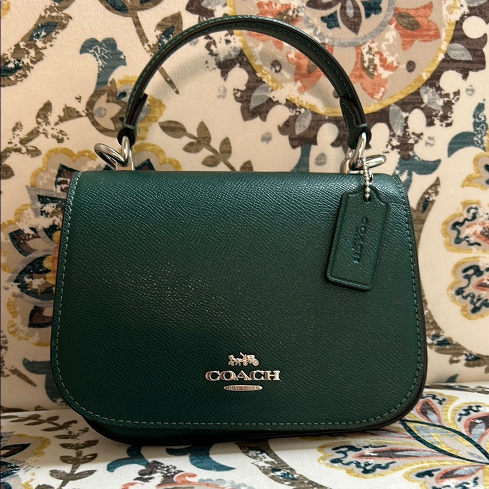 Coach Green Shoulder Bag with Signature Logo